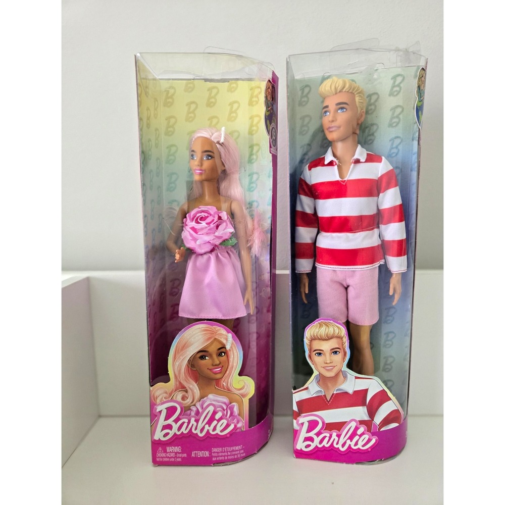 Barbie Fashion Dolls Lot of 2 Barbie & Ken in Boxes Removable Clothes #238 #241